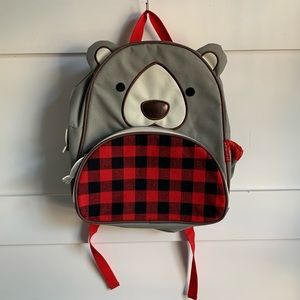 SKIP HOP | EUC Blake Bear Youth Backpack Buffalo Plaid HTF Unicorn